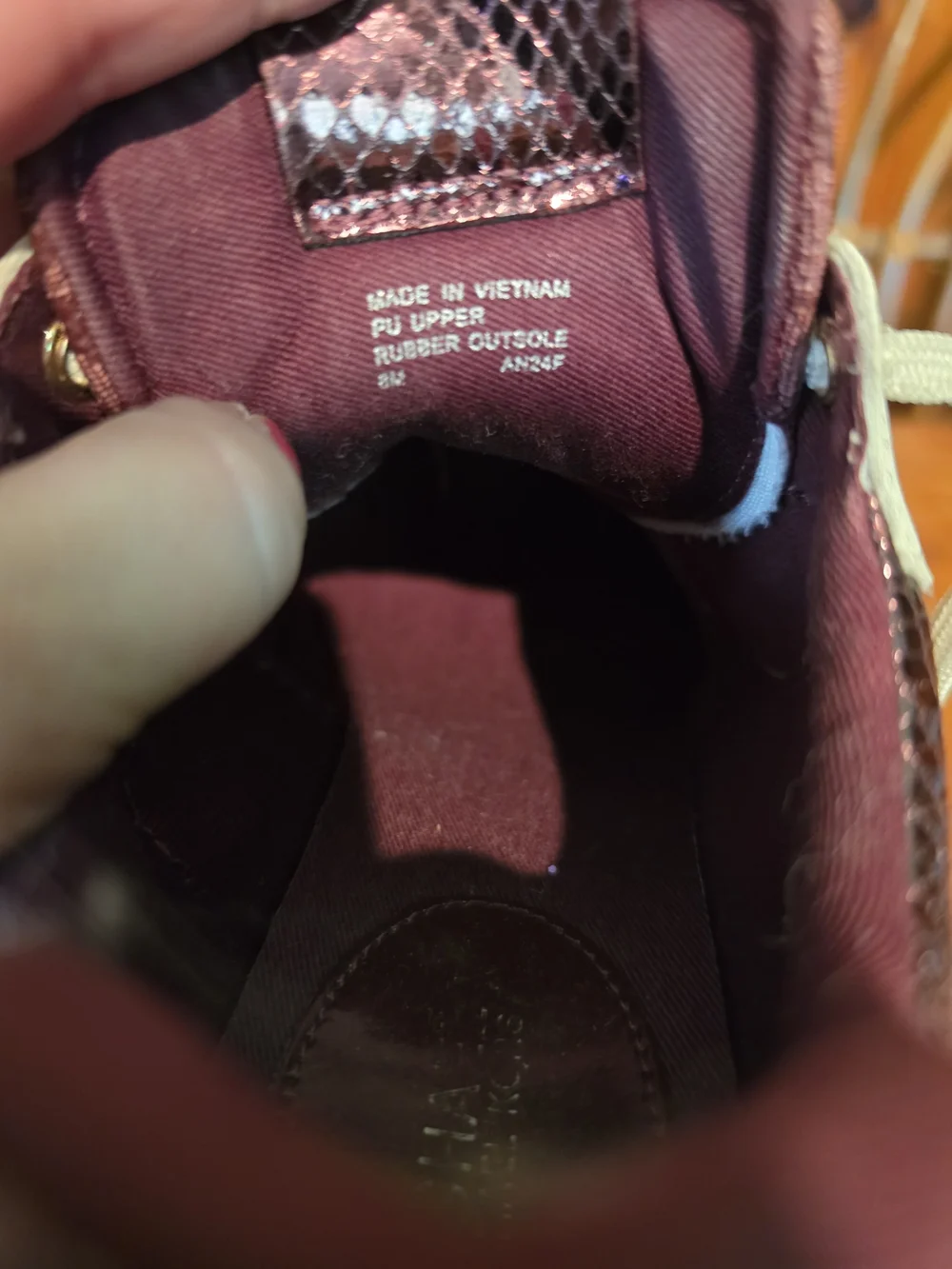 Michael Kors MK Logo Burgundy & White Sneakers